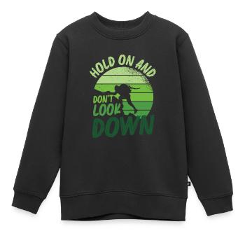 Ne regardez pas vers le bas le bloc, l’escalade. - Sweat Premium enfant bio - noir - Devant - AI Model Kid Female (0cm)
