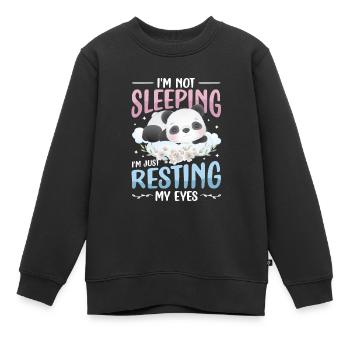 Je ne dors pas, je repose juste mes yeux. - Sweat Premium enfant bio - noir - Devant - AI Model Kid Female (0cm)