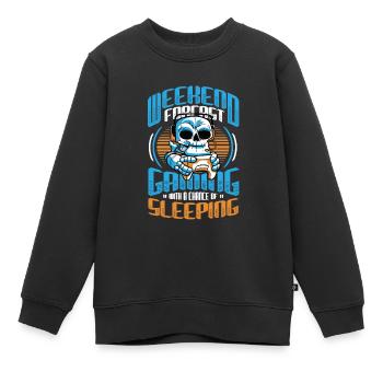 Weekend prediction gaming with a chance. - Kids Premium Organic Sweatshirt - black - Front - AI Model Kid Female (0cm)