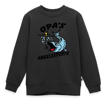Opa's Angelexperte - Angeln mit Opa - Kinder Premium Organic Sweatshirt - Schwarz - Vorne - AI Model Kid Female (0cm)