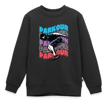 Freelaufender Parkour - Kinder Premium Organic Sweatshirt - Schwarz - Vorne - AI Model Kid Female (0cm)