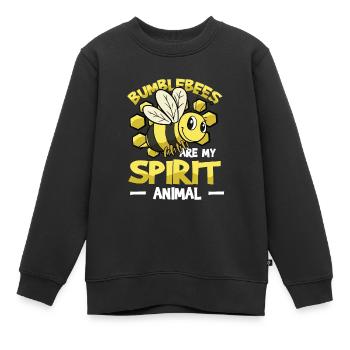 Les bourdons sont mon animal spirituel Bumblebee - Sweat Premium enfant bio - noir - Devant - AI Model Kid Female (0cm)