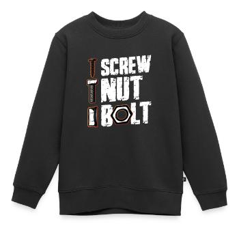 Mécanicien de boulon d’écrou à vis - Sweat Premium enfant bio - noir - Devant - AI Model Kid Female (0cm)