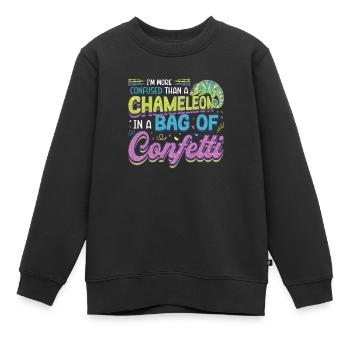 Verwirrter Als Ein Chamäleon - Kinder Premium Organic Sweatshirt - Schwarz - Vorne - AI Model Kid Female (0cm)