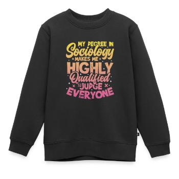 La sociologie me qualifie. - Sweat Premium enfant bio - noir - Devant - AI Model Kid Female (0cm)