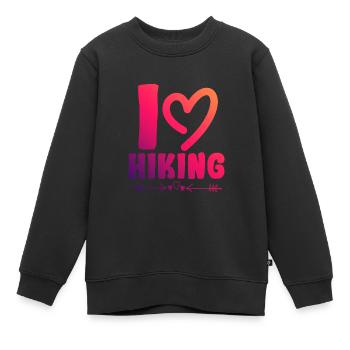 Ich liebe Hiking - Kinder Premium Organic Sweatshirt - Schwarz - Vorne - AI Model Kid Female (0cm)