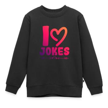 Ich liebe Witze - Kinder Premium Organic Sweatshirt - Schwarz - Vorne - AI Model Kid Female (0cm)