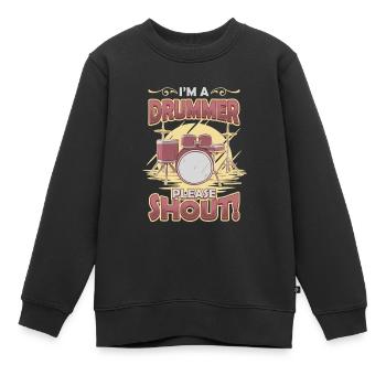 Je suis batteur, s’il vous plaît crier. - Sweat Premium enfant bio - noir - Devant - AI Model Kid Female (0cm)