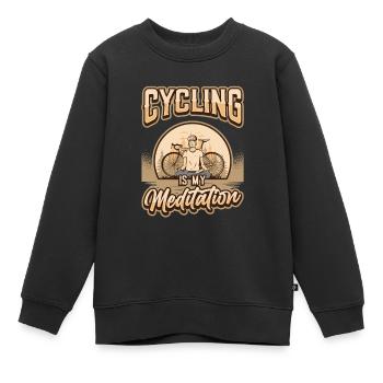 Radfahren Ist Meine Meditation, Radfahrer. - Kinder Premium Organic Sweatshirt - Schwarz - Vorne - AI Model Kid Female (0cm)