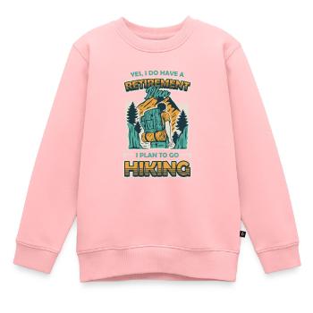 Ruhestandsplan, Wandern, Rentner, Wanderer. - Kinder Premium Organic Sweatshirt - Rosa - Vorne - AI Model Kid Female (0cm)