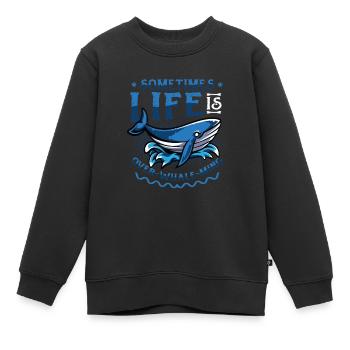 Sometimes life is too good to be true - Kids Premium Organic Sweatshirt - black - Front - AI Model Kid Female (0cm)