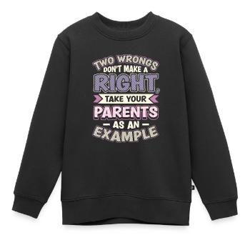 Zwei Ungerechtigkeiten Ergeben Kein Recht. - Kinder Premium Organic Sweatshirt - Schwarz - Vorne - AI Model Kid Female (0cm)