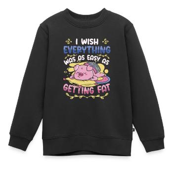 Selbstironie Übergewicht Im Fett - Kinder Premium Organic Sweatshirt - Schwarz - Vorne - AI Model Kid Female (0cm)
