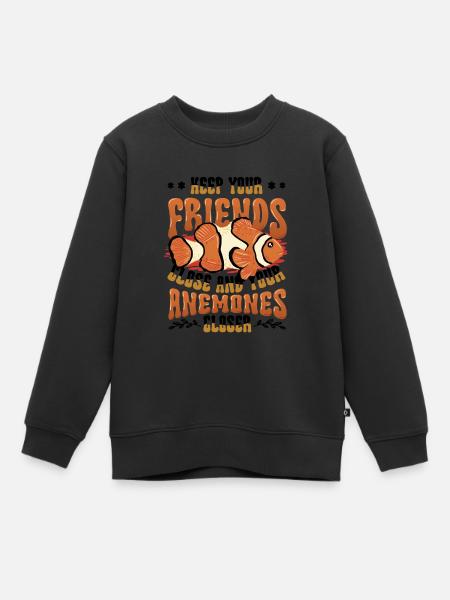 Drôle de jeu de mots anémones poisson-clown - Sweat Premium enfant bio - noir
