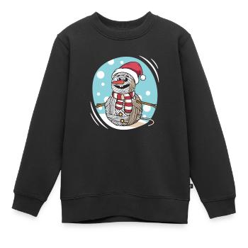 Garn Schneemann Nähen Stricken Häkeln - Kinder Premium Organic Sweatshirt - Schwarz - Vorne - AI Model Kid Female (0cm)