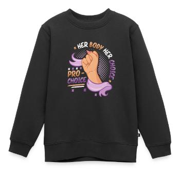 Son corps, son choix, Pro Choice, Droit des femmes - Sweat Premium enfant bio - noir - Devant - AI Model Kid Female (0cm)