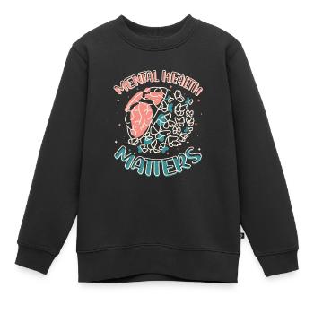 Psychische Gesundheit Ist Wichtig. - Kinder Premium Organic Sweatshirt - Schwarz - Vorne - AI Model Kid Female (0cm)