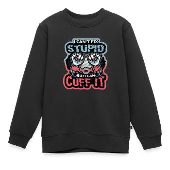 Ich Kann Dummheit Nicht Beheben - Kinder Premium Organic Sweatshirt - Schwarz - Vorne - AI Model Kid Female (0cm)