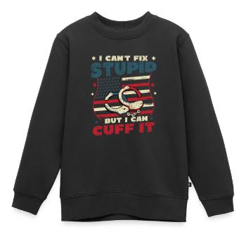 Ich Kann Dummheit Nicht Beheben - Kinder Premium Organic Sweatshirt - Schwarz - Vorne - AI Model Kid Female (0cm)