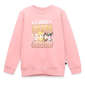 Jeg elsker husdyr, barnegård - Genser Premium barn økologisk - rosa - Foran - AI Model Kid Female (0cm)