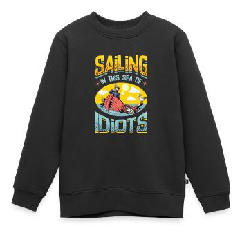 Segeln In Diesem Meer Von Idioten Antisoziale - Kinder Premium Organic Sweatshirt - Schwarz - Vorne - AI Model Kid Female (0cm)