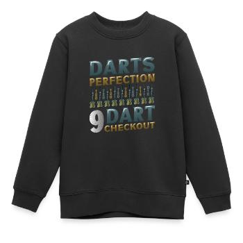 Dart Perfection, 9 Dart Checkout, Darts Player - Kids Premium Organic Sweatshirt - black - Front - AI Model Kid Female (0cm)