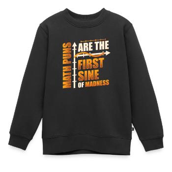 Mathe-Lehrer, Mathe-Schüler, Mathe-Wortspiele - Kinder Premium Organic Sweatshirt - Schwarz - Vorne - AI Model Kid Female (0cm)
