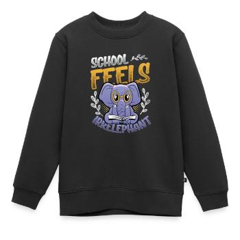 L’école se sent Irrelephant, anti-école - Sweat Premium enfant bio - noir - Devant - AI Model Kid Female (0cm)