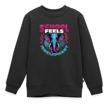 L’école se sent Irrelephant, anti-école - Sweat Premium enfant bio - noir - Devant - AI Model Kid Female (0cm)