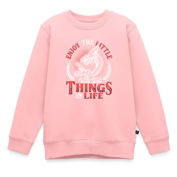 Profitez des petites choses de la vie - Sweat Premium enfant bio - rose - Devant - AI Model Kid Female (0cm)