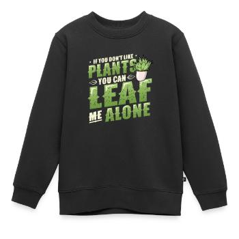 Leaf Me Alone, amoureux des plantes - Sweat Premium enfant bio - noir - Devant - AI Model Kid Female (0cm)