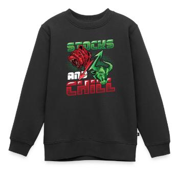 Stocks And Chill, Kaufen - Kinder Premium Organic Sweatshirt - Schwarz - Vorne - AI Model Kid Female (0cm)