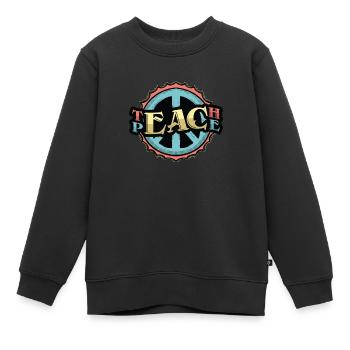 Enseigner la paix - Sweat Premium enfant bio - noir - Devant - AI Model Kid Female (0cm)