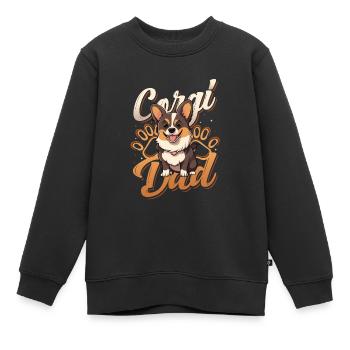 Corgi Daddy, Mignon Corgi Daddy - Sweat Premium enfant bio - noir - Devant - AI Model Kid Female (0cm)