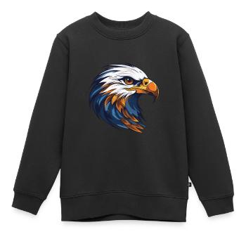 Adler Kopf - Kinder Premium Organic Sweatshirt - Schwarz - Vorne - AI Model Kid Female (0cm)