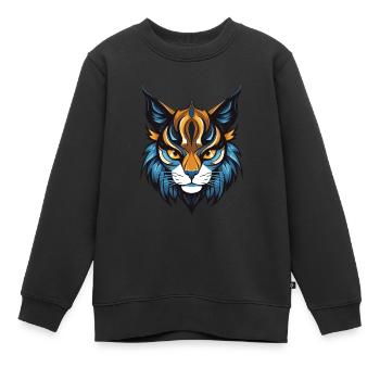 Tête de symbole de chat - Sweat Premium enfant bio - noir - Devant - AI Model Kid Female (0cm)