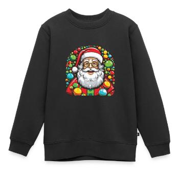Père Noël Père Noël Père Noël - Sweat Premium enfant bio - noir - Devant - AI Model Kid Female (0cm)