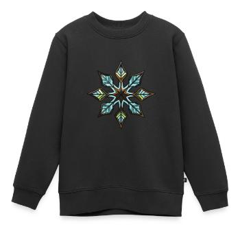 Frost Symbol Stern Winter Schnee - Kinder Premium Organic Sweatshirt - Schwarz - Vorne - AI Model Kid Female (0cm)