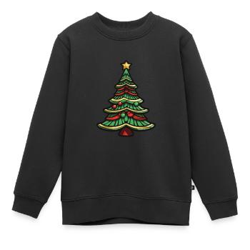 Arbre de Noël Noël - Sweat Premium enfant bio - noir - Devant - AI Model Kid Female (0cm)