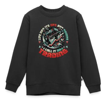 Aktien Börse Trading Chart - Lustiges Daytrader - Kinder Premium Organic Sweatshirt - Schwarz - Vorne - AI Model Kid Female (0cm)