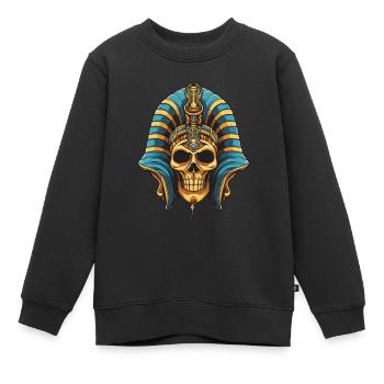 Pharao Totenkopf - Kinder Premium Organic Sweatshirt - Schwarz - Vorne - AI Model Kid Female (0cm)