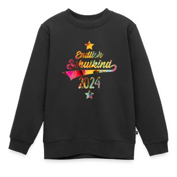 EINSCHULUNG ENDLICH SCHULKIND 2024 - Kinder Premium Organic Sweatshirt - Schwarz - Vorne - AI Model Kid Female (0cm)