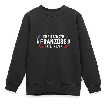 Franzose Französisch Frankreich - Kinder Premium Organic Sweatshirt - Schwarz - Vorne - AI Model Kid Female (0cm)
