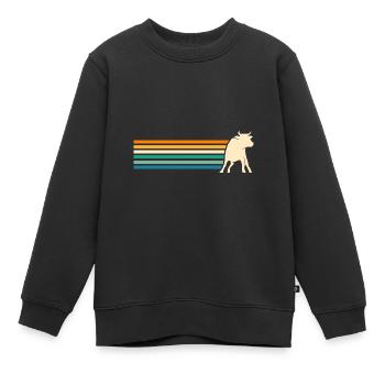 Bovins de buffle Bœufs - Sweat Premium enfant bio - noir - Devant - AI Model Kid Female (0cm)