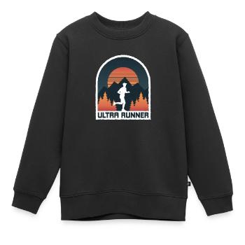 Trail Running & Berglauf, Ultra Trail Runner - Kinder Premium Organic Sweatshirt - Schwarz - Vorne - AI Model Kid Female (0cm)