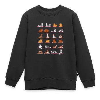 Hundeyoga, Entspannung und Meditation mit Hund - Kinder Premium Organic Sweatshirt - Schwarz - Vorne - AI Model Kid Female (0cm)