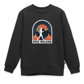 Marcher, marcher dans la belle nature - Sweat Premium enfant bio - noir - Devant - AI Model Kid Female (0cm)