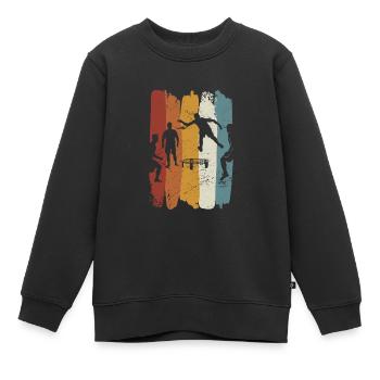Retro vintage Roundnet - Kinder Premium Organic Sweatshirt - Schwarz - Vorne - AI Model Kid Female (0cm)