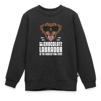 Mein Schoko Labrador, Lab ist der Coolste - Kinder Premium Organic Sweatshirt - Schwarz - Vorne - AI Model Kid Female (0cm)