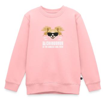 Mon chihuahua est le plus cool - Sweat Premium enfant bio - rose - Devant - AI Model Kid Female (0cm)